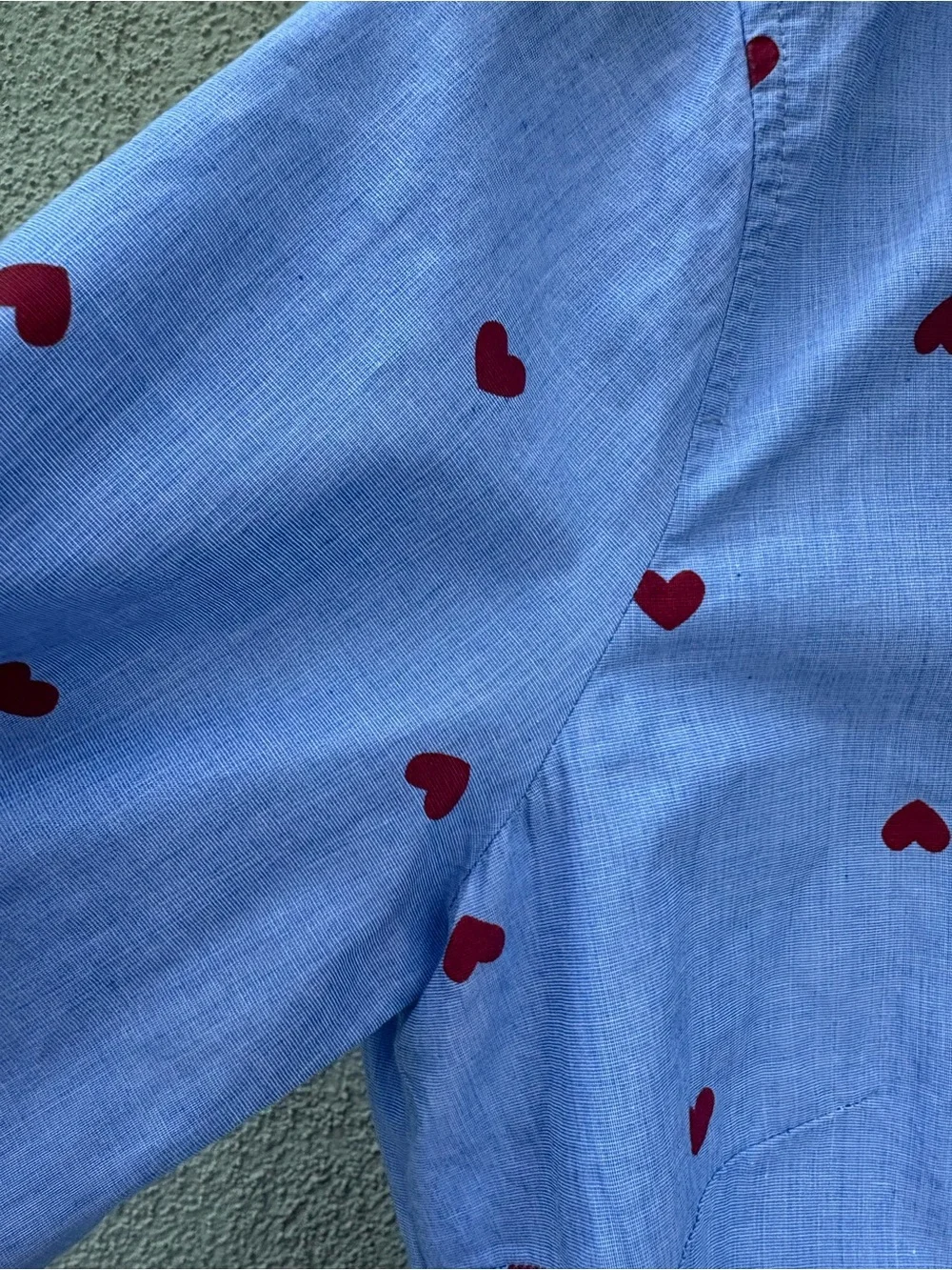 J. Crew Light Blue Heart Print Button-Down Shirt Women’s Size XS NWOT Date Night